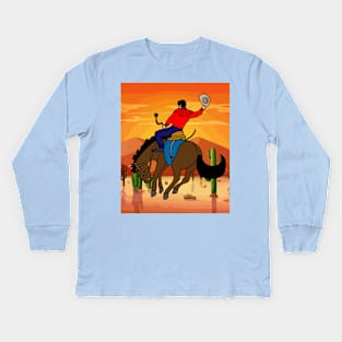 Rodeo Riding On A Horse Kids Long Sleeve T-Shirt